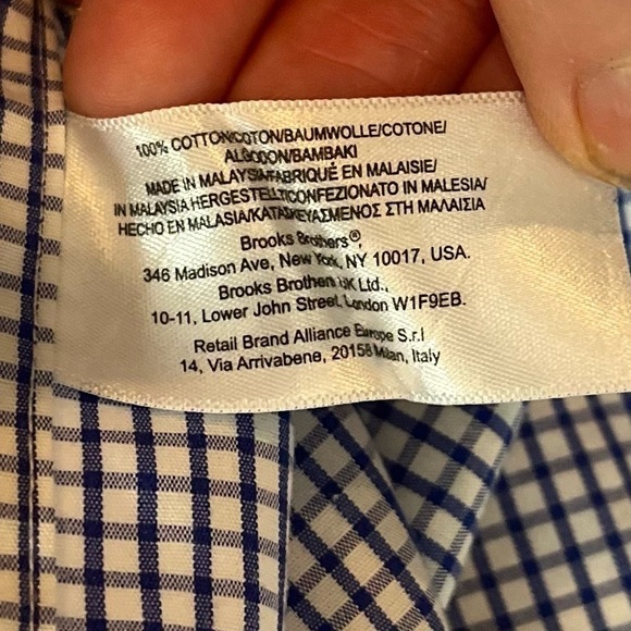 BROOKS BROS Traditional Fit, Non-Iron Plaid Button Down Shirt Size 17-34 - Picture 6 of 11